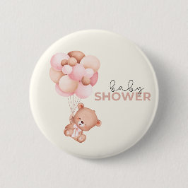 Chapa Redonda De 5 Cm Teddy Bear Baby Baby Shower