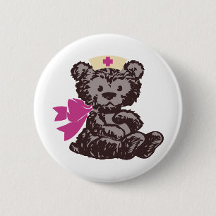 Chapa Redonda De 5 Cm Teddy Bear Nurse (Pink)