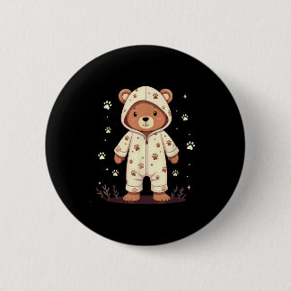 Chapa Redonda De 5 Cm Teddy Bear Wearing Pajamas 