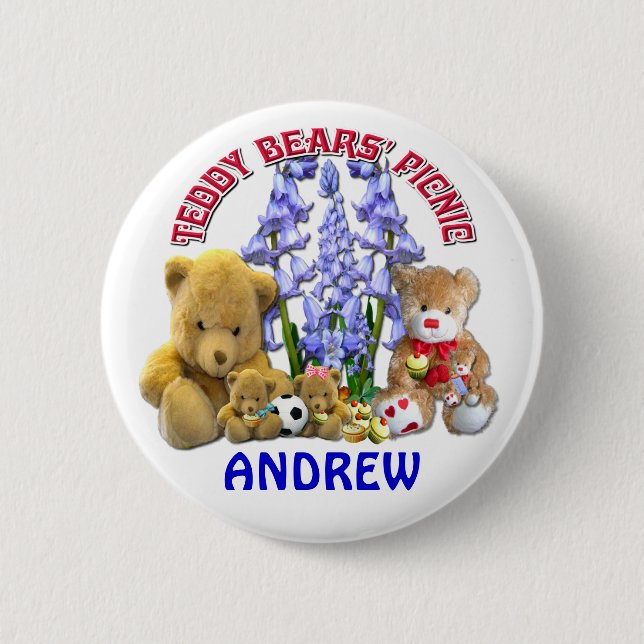 CHAPA REDONDA DE 5 CM TEDDY BEARS PICNIC (Anverso)