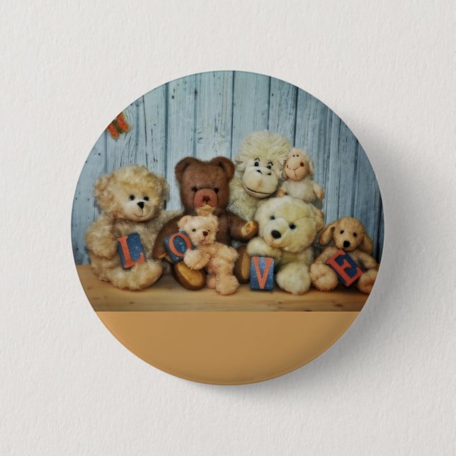 Chapa Redonda De 5 Cm Teddy mit Freunde (Anverso)