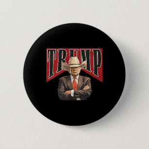Chapa Redonda De 5 Cm Tee de vaquero de Trump occidental para recuperar