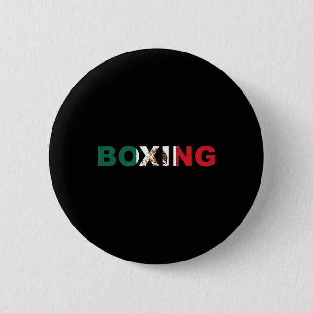 Chapa Redonda De 5 Cm Tela De Boxeo De México (Anverso)