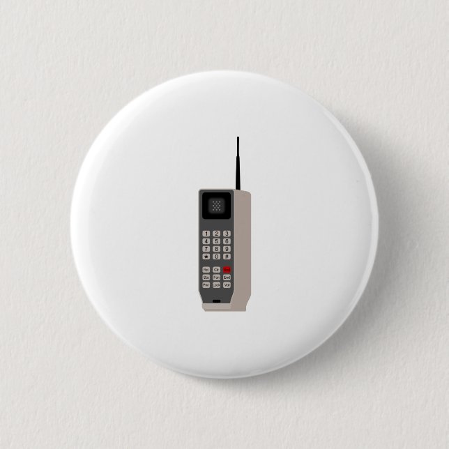 Chapa Redonda De 5 Cm Teléfono móvil retro (Anverso)
