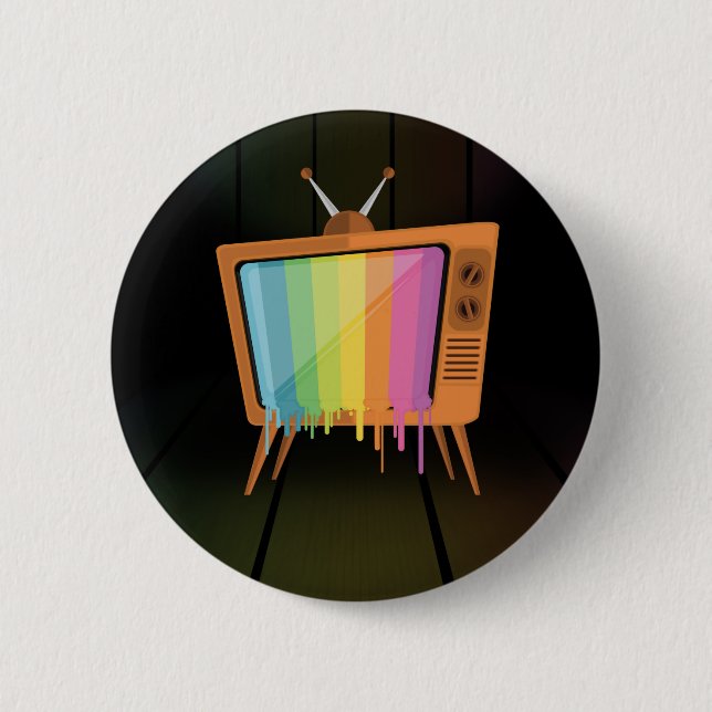 Chapa Redonda De 5 Cm Televisor Arcoíris (Anverso)