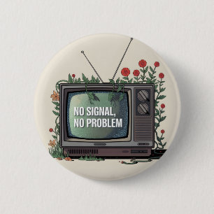 Chapa Redonda De 5 Cm Televisor de desintoxicación digital con "Sin seña