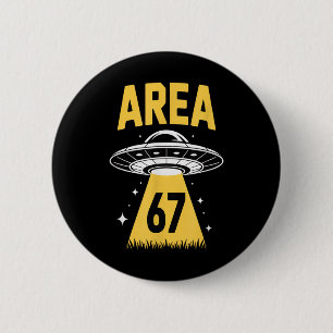 Chapa Redonda De 5 Cm Tema de Área 67 Divertido Ovni Nave Espacial 6 7 A