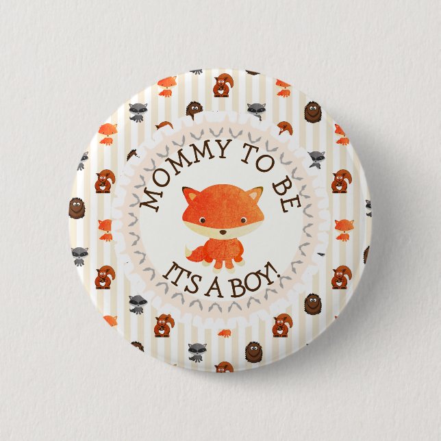 Chapa Redonda De 5 Cm Tema de Mommy to be Button Woodlands (Anverso)