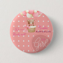 Tema de oso Globo aerostático rosa melocotón Baby