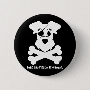 Chapa Redonda De 5 Cm Tema el Schnauzer del pirata