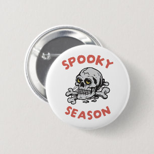 Chapa Redonda De 5 Cm Temblorosa temporada Scary Skull Halloween