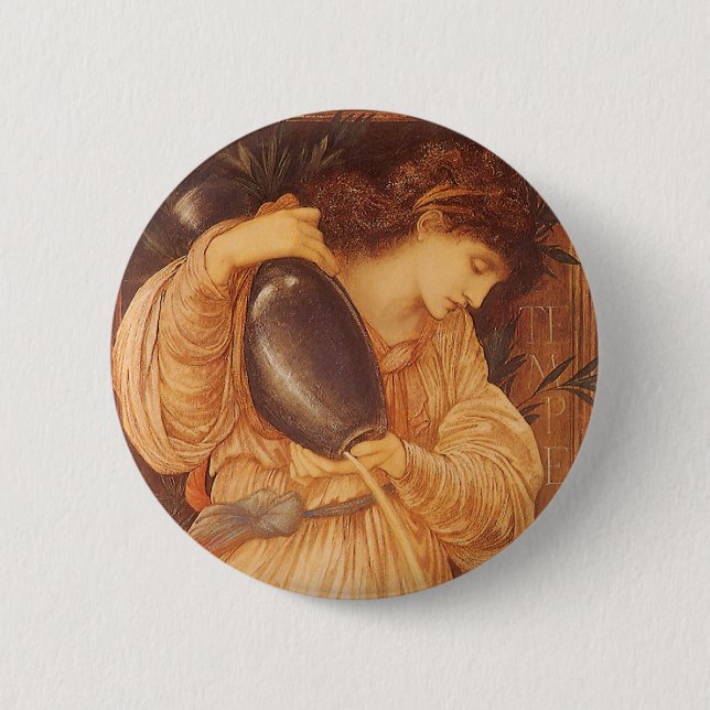 Chapa Redonda De 5 Cm Temperantia de Sir Edward Coley Burne-Jones (Anverso)
