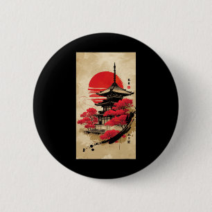 Chapa Redonda De 5 Cm Templo japonés de Kyoto Tokio