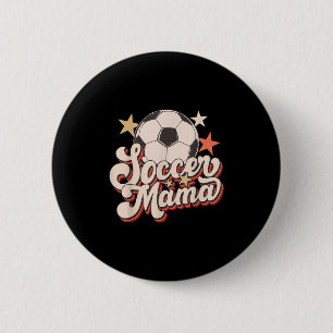 Chapa Redonda De 5 Cm Temporada de fútbol de mamá amante del fútbol feme