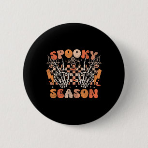 Chapa Redonda De 5 Cm Temporada de miedo Halloween Skeleton Costume retr