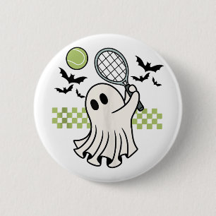 Chapa Redonda De 5 Cm Temporada Retro Spooky de Halloween Ghost Tennis P