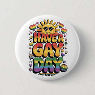 Chapa Redonda De 5 Cm Ten un Día Gay Mes del Orgullo LGBT