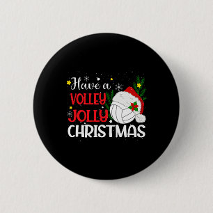 Chapa Redonda De 5 Cm Tener un Sombrero De Voleibol Navidades De Voleibo