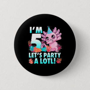Chapa Redonda De 5 Cm Tengo 5 años, Fiesta A Lotl Cute Axolotl Anime Gif