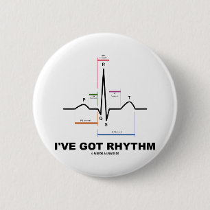 Chapa Redonda De 5 Cm Tengo el ritmo (ECG - el golpe de corazón de EKG)