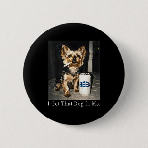 Chapa Redonda De 5 Cm Tengo ese perro en yorkie divertido fumando cigarr