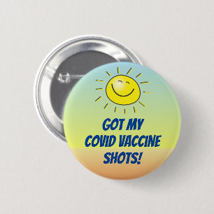 Chapa Redonda De 5 Cm Tengo mi Covid Vaccine Chot Cita feliz tamaño del