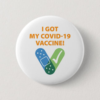Chapa Redonda De 5 Cm Tengo Mi Vacuna Covid 19 - Blanco