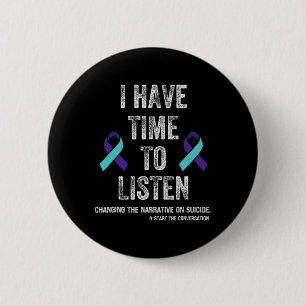 Chapa Redonda De 5 Cm Tengo Tiempo Para Escuchar El Suicidio De Salud Me