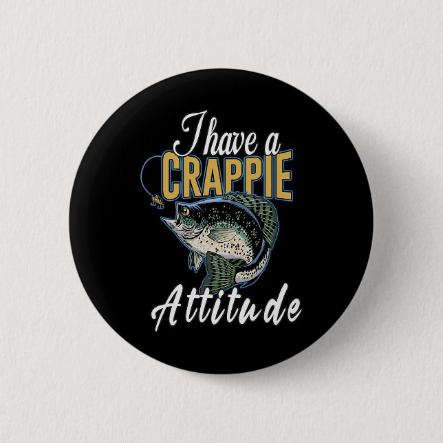 Chapa Redonda De 5 Cm Tengo Una Actitud Rappie Pescando (Anverso)