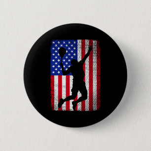 Chapa Redonda De 5 Cm Tenis de bandera americana para hombres mujeres
