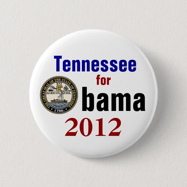 Chapa Redonda De 5 Cm Tennessee para Obama 2012 (Anverso)