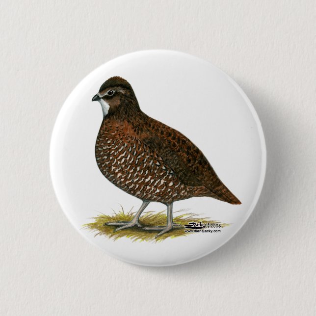 Chapa Redonda De 5 Cm Tennessee Red Quail (Anverso)