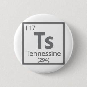 Chapa Redonda De 5 Cm Tennessine - Tabla periódica científica de Tenness