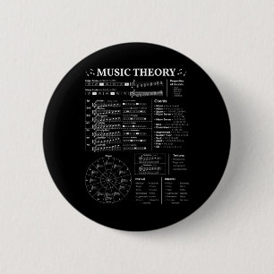 Chapa Redonda De 5 Cm Teoría Musical Profesor de Música Músico Aprendiza
