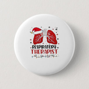 Chapa Redonda De 5 Cm Terapeuta Respiratorio Enfermera Navidad, Pulmón C