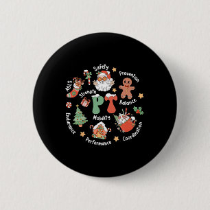 Chapa Redonda De 5 Cm Terapia Física Pt Santa Squad Navidad Terapia Físi