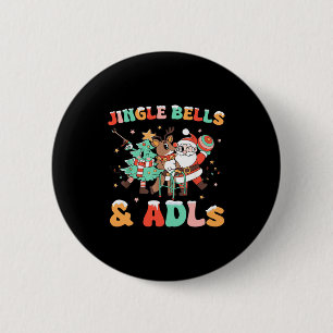 Chapa Redonda De 5 Cm Terapia Ocupacional Reno de Navidad Santa Adls Nue