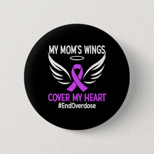 Chapa Redonda De 5 Cm Terminar la sobredosis Las alas de mi mamá cubren 