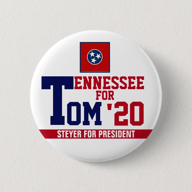 Chapa Redonda De 5 Cm Ternnessee para Tom Steyer para presidente '20 (Anverso)