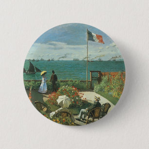Chapa Redonda De 5 Cm Terraza junto al mar por Claude Monet