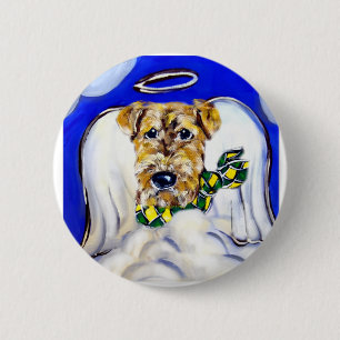 Chapa Redonda De 5 Cm Terrier Airedale Ángel