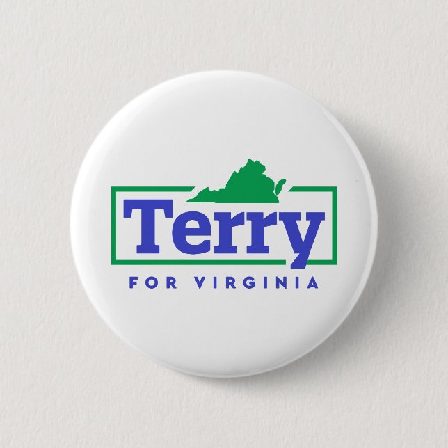 Chapa Redonda De 5 Cm Terry McAuliffe for Virginia Governor (Anverso)