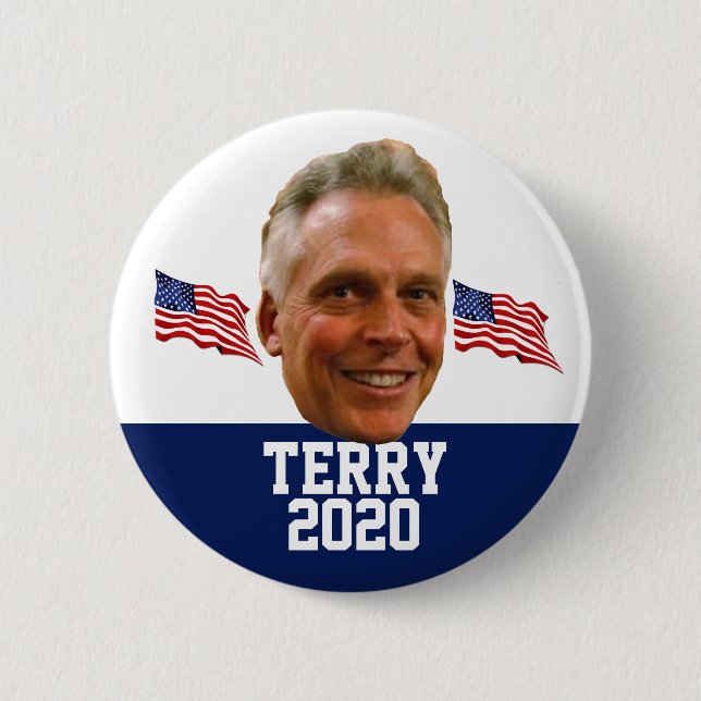 Chapa Redonda De 5 Cm Terry McAuliffe para el presidente (Anverso)