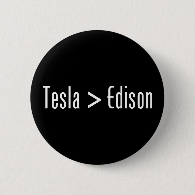 Chapa Redonda De 5 Cm Tesla > Edison (Anverso)