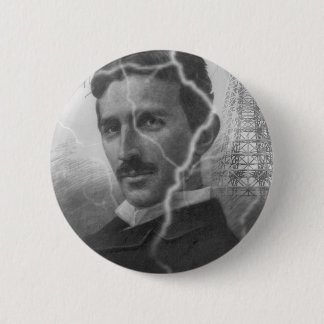 Chapa Redonda De 5 Cm Tesla, el hombre del relámpago