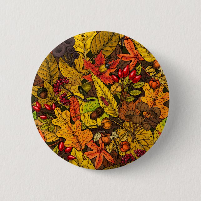 Chapa Redonda De 5 Cm Tesoros de otoño (Anverso)