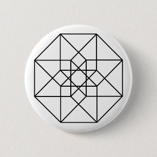 Chapa Redonda De 5 Cm Tesseract (esquema negro)