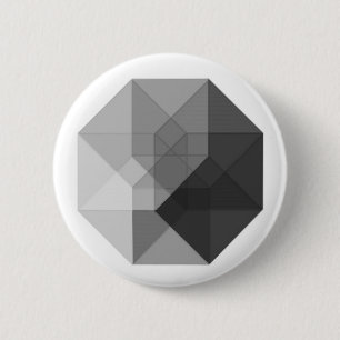 Chapa Redonda De 5 Cm Tesseract (greyscale)