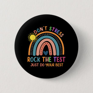 Chapa Redonda De 5 Cm Test Day Rock The Test Rainbow Gifts Teached