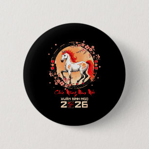 Chapa Redonda De 5 Cm Tet 2026 Año del Caballo Zodiac Lunar Chino Vietna